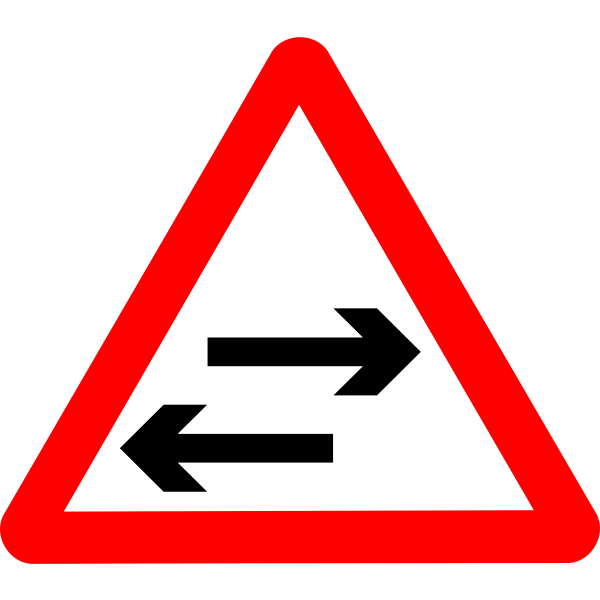 SVG Roadsign two way crosses
