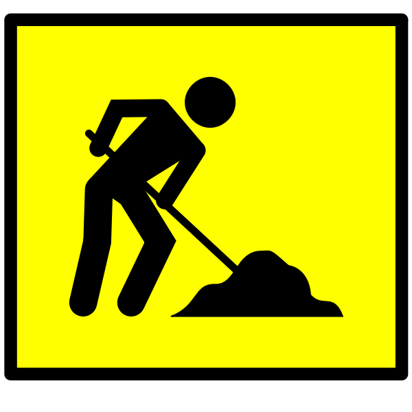 SVG Roadworks ahead vector road sign