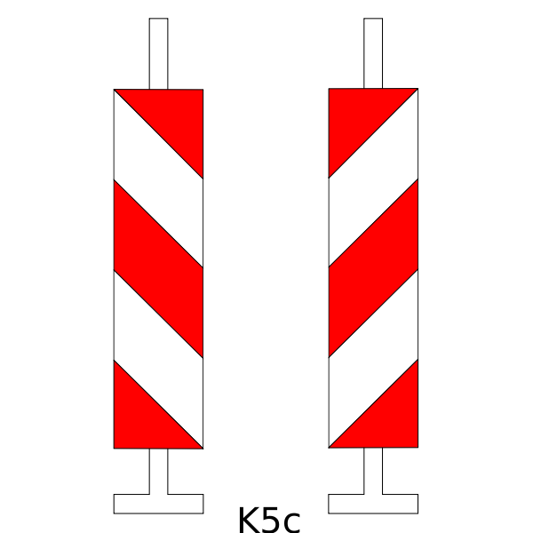SVG Roadworks safety pole color vector drawing