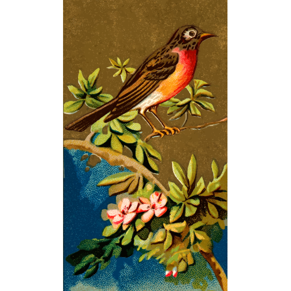 SVG Robin in flowers