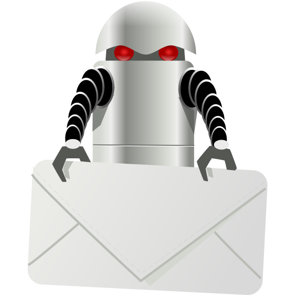 SVG Robot carrying envelope vector clip art