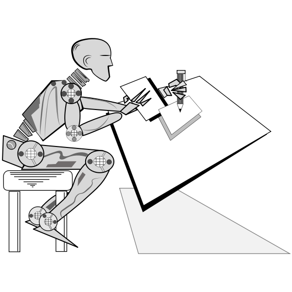 SVG Robot sitting and writing