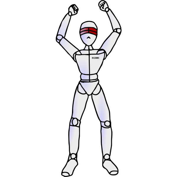 SVG Robot with fists in air