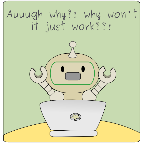 SVG Robot with laptop