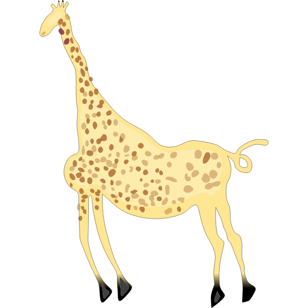 SVG Rock Art Acacus Giraffe - Colored