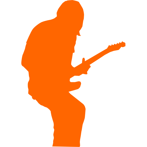 SVG Rock guitarist silhouette vector image