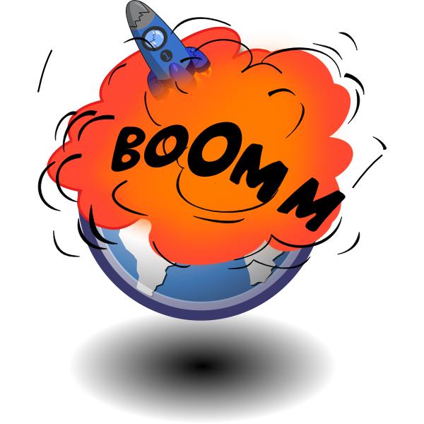 SVG Rocket explosion at launch vector drawing