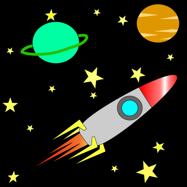 SVG Rocket in space