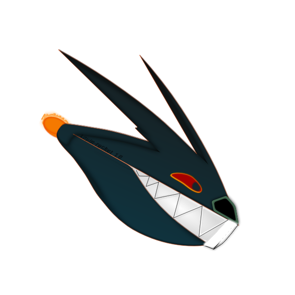 SVG Rocket shark cartoon vector image