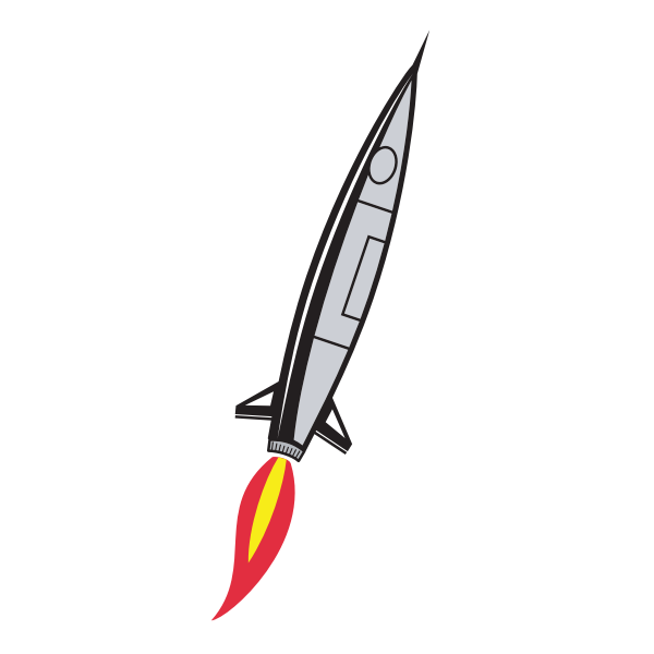 SVG Rocket with flame