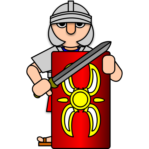 SVG Roman Soldier behind shield