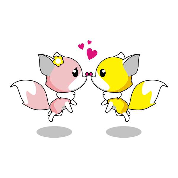 SVG Romantic foxes