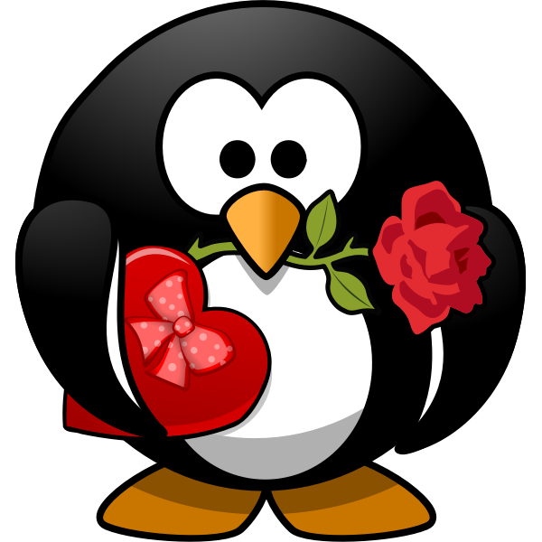 SVG Romantic penguin