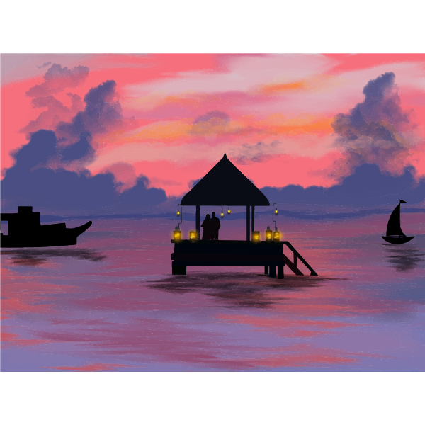SVG Romantic scene