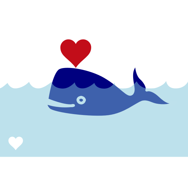 SVG Romantic whale