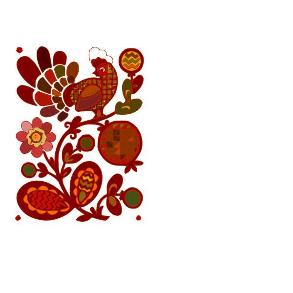 SVG Rooster on a branch vector illustration