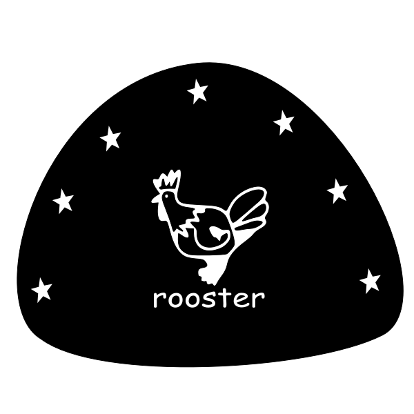 SVG Rooster with 7 stars hat vector graphics