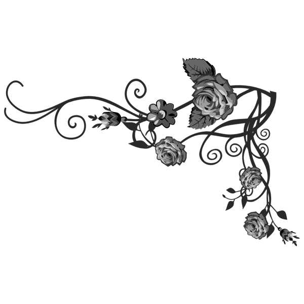 SVG Rose corner decor