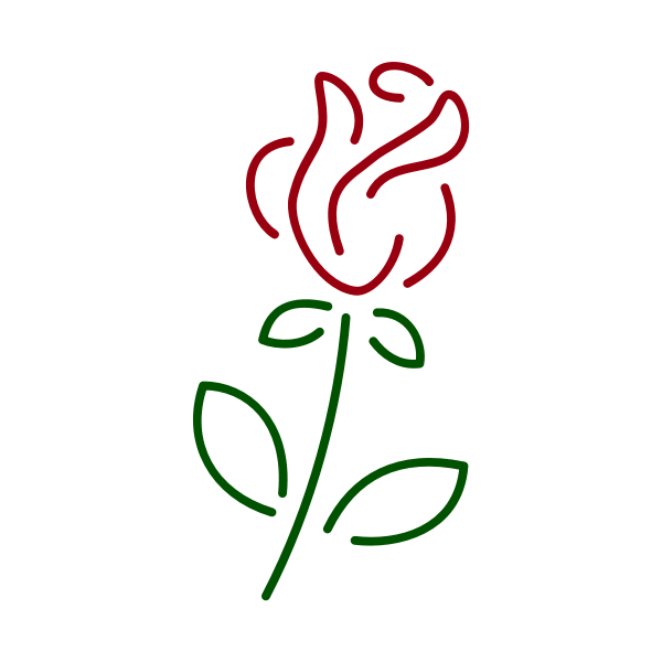 SVG Rose lineart vector image
