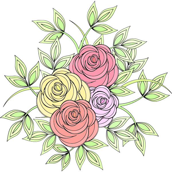 SVG Roses vector drawing