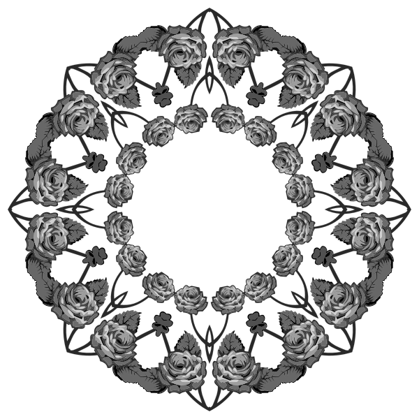SVG Roses wreath vector silhouette