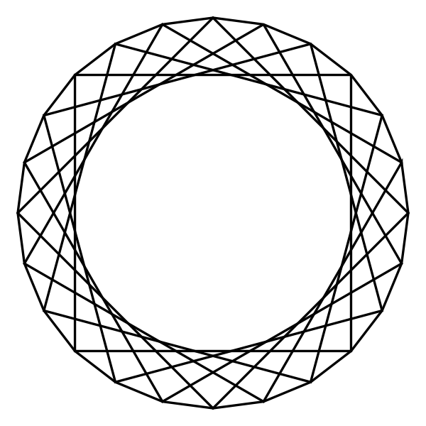 SVG rotated squares inside 24gon