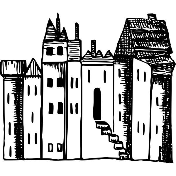 SVG Roughly-drawn castle
