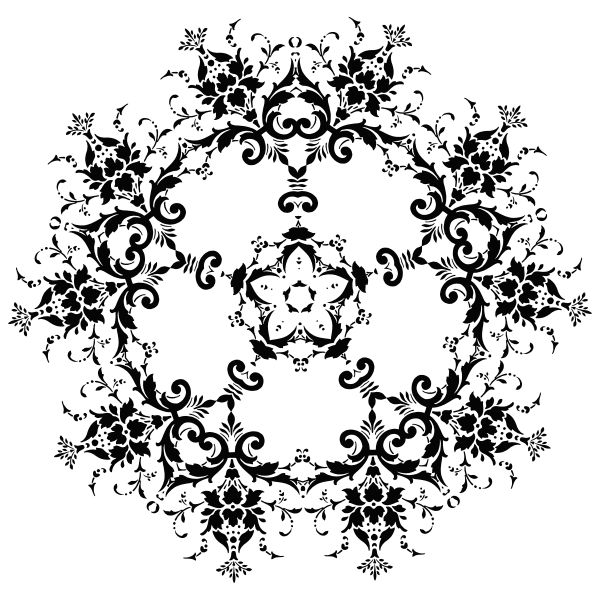 SVG Round circle floral design