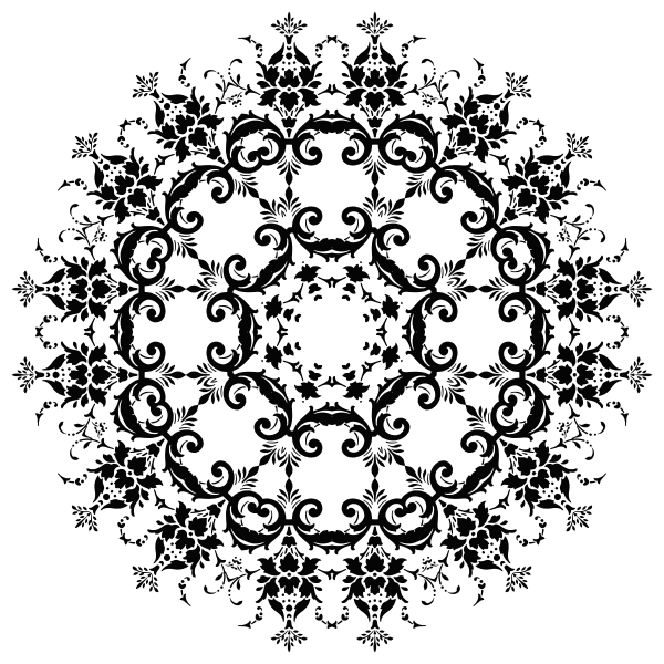SVG Round floral decoration