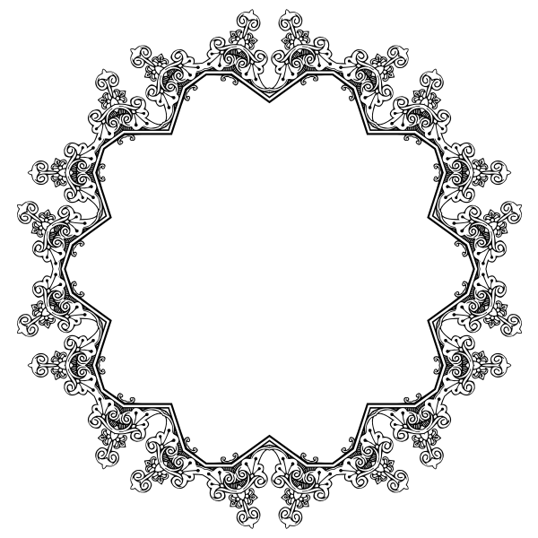 SVG Round floral frame vector illustration