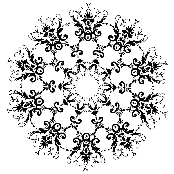 SVG Round floral vector silhouette