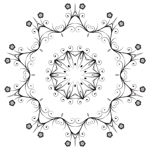 SVG Round Flowery lace