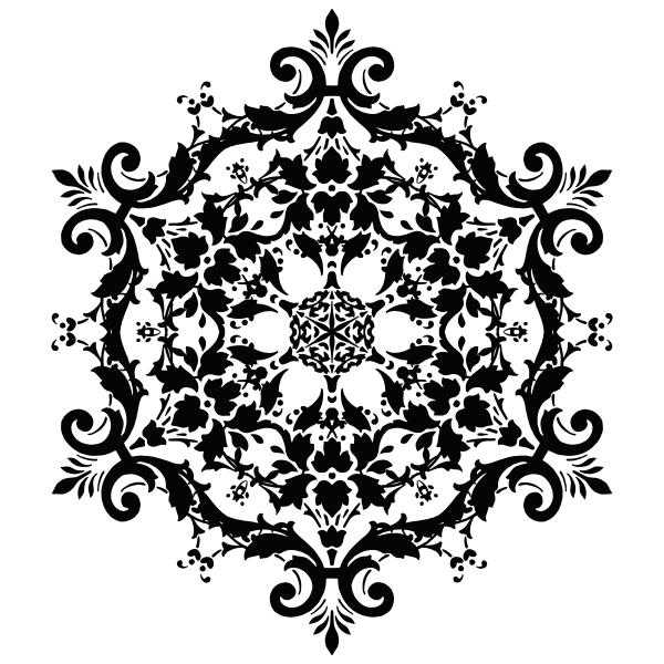 SVG Round flowery vector silhouette
