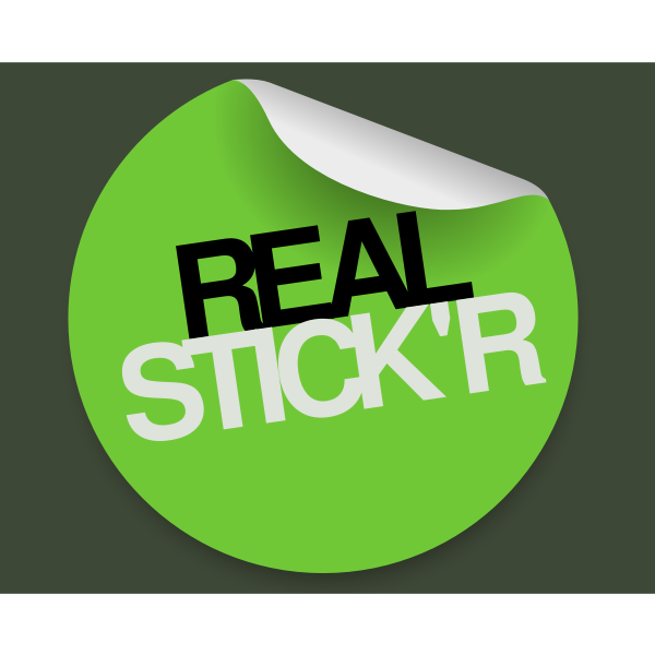 SVG Round green sticker vector drawing