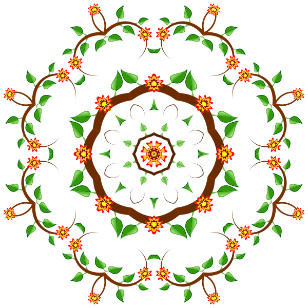 SVG Round shaped color flower tree design illustration