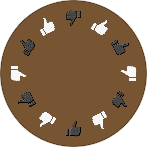 SVG Round table with thumbs up