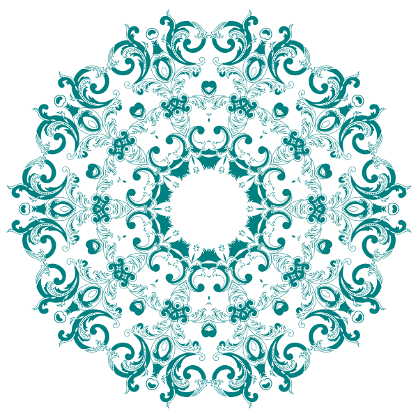 SVG Round tablecloth design with flowers