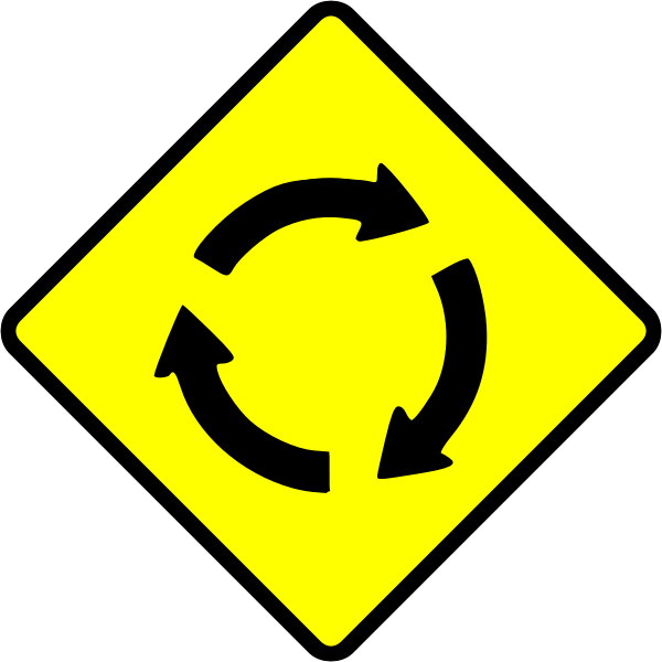 SVG Roundabout caution sign vector image