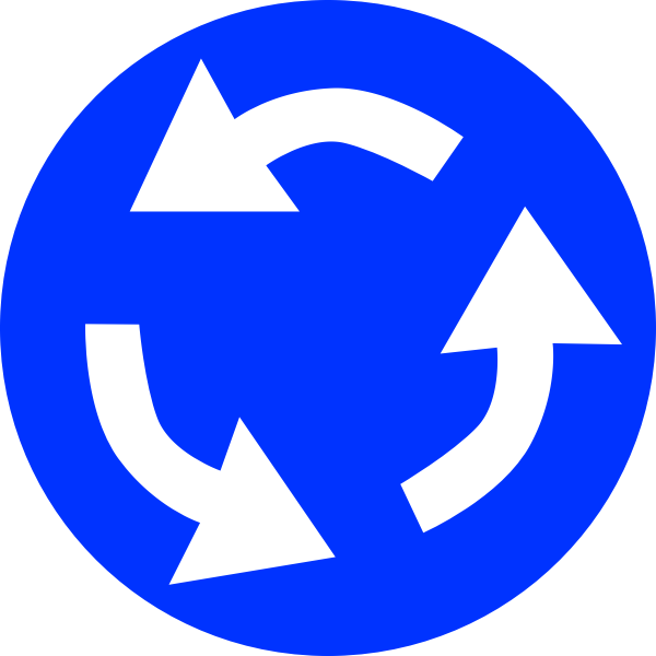 SVG Roundabout round caution sign vector image