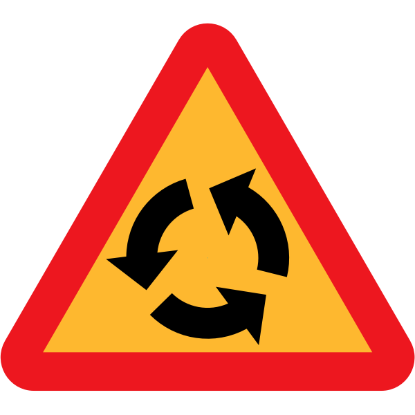 SVG Roundabout traffic sign vector image