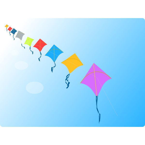 SVG Row of kites vector clip art