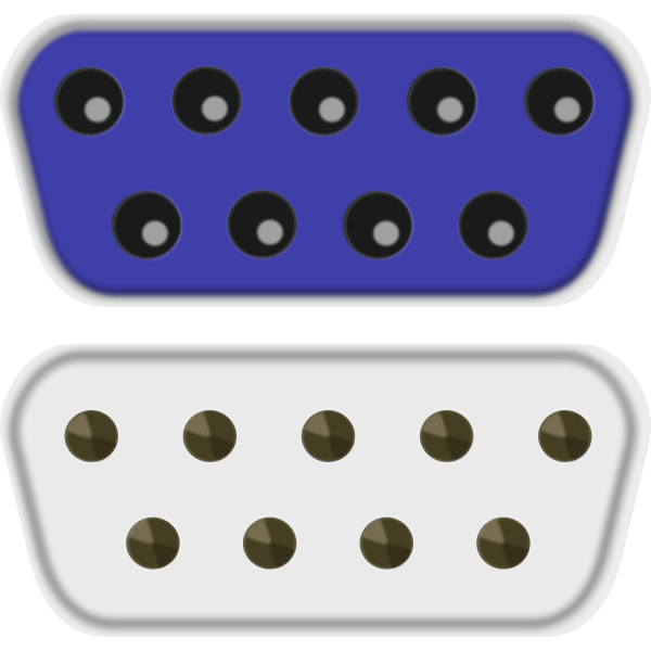 SVG RS232 male and female port vector clip art