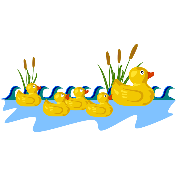 SVG Rubber duck family vector drawing