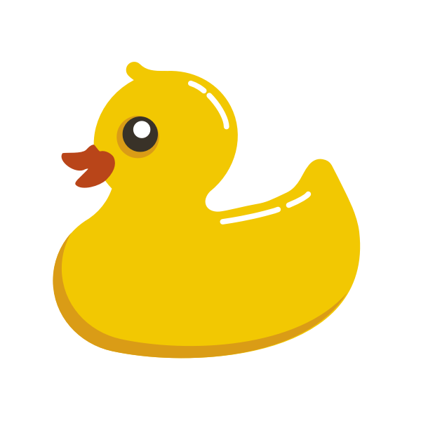 SVG Rubber duck with a shiny tail vector clip art