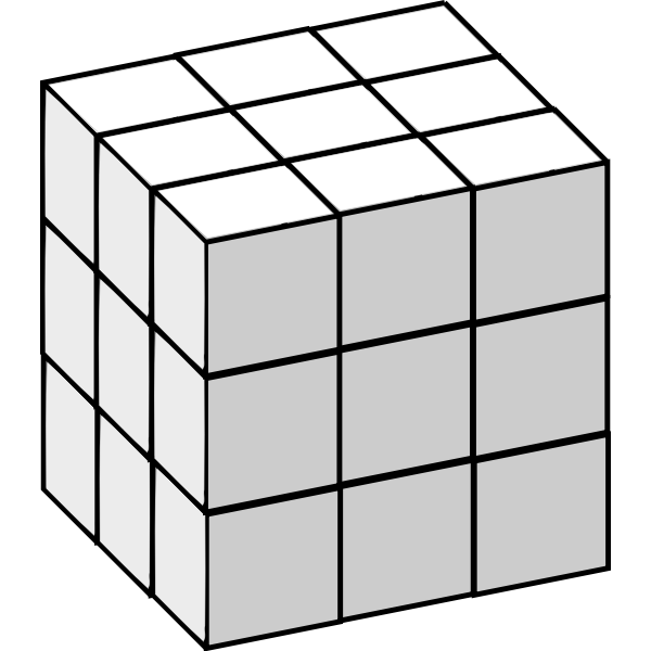 SVG Rubick cube grey color