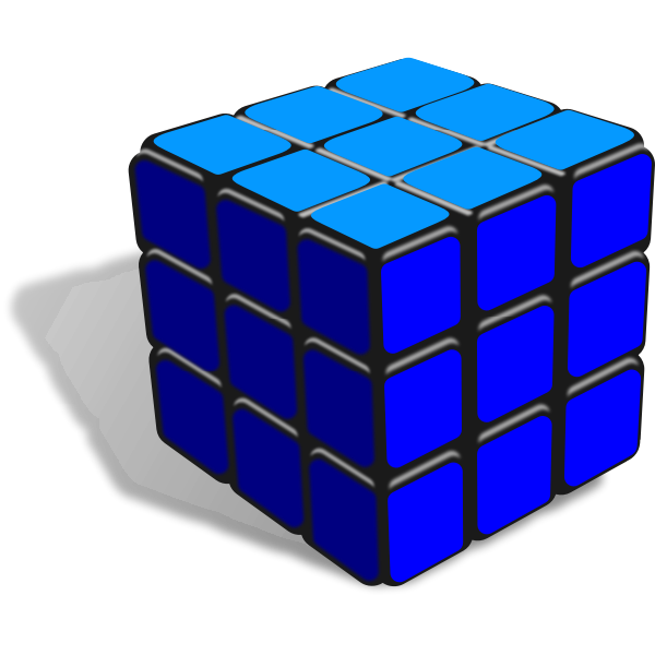 SVG Rubik039s cube blue vector drawing