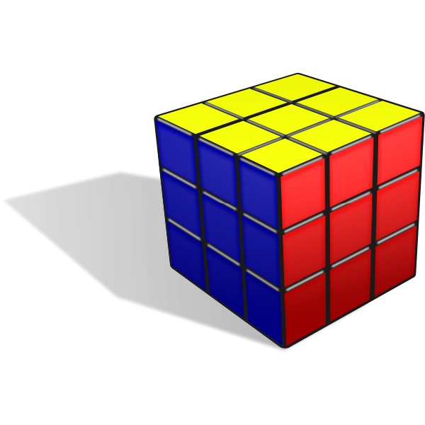 SVG Rubik039s cube with shadow vector image