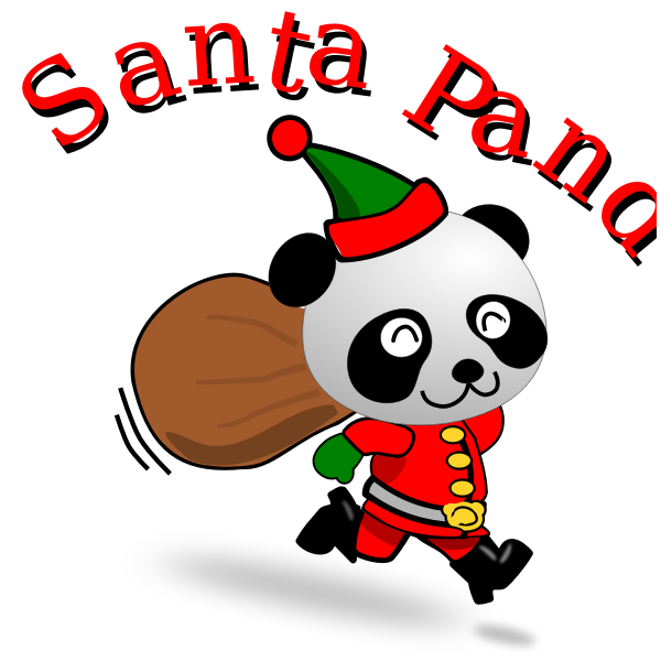 SVG Running Santa Panda vector image