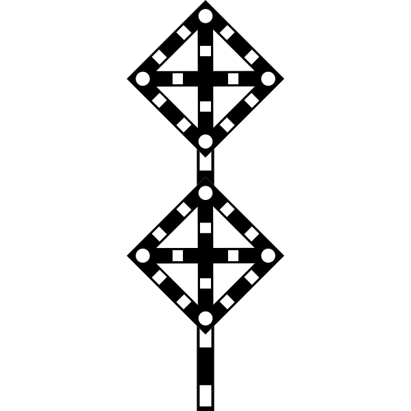 SVG Russian railway sign raise the knife lower wings if you have two obstacles vector image