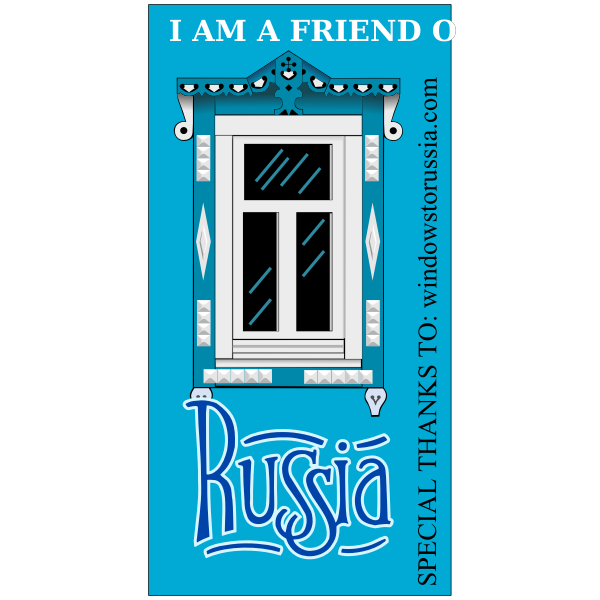 SVG Russian window on poster vector illustration